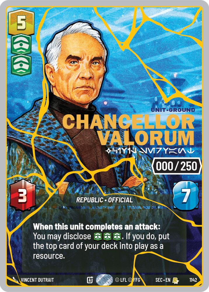 Chancellor Valorum - Civil Servant (1142) (Serialized) (Gold) (1142) [Secrets of Power]